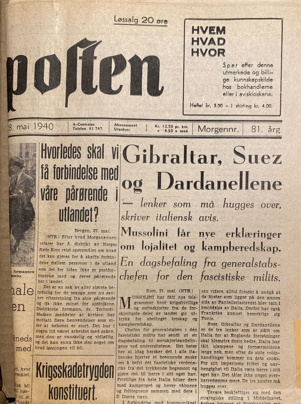 Aftenposten (H)  (May) magazine collectible - Main Image 2