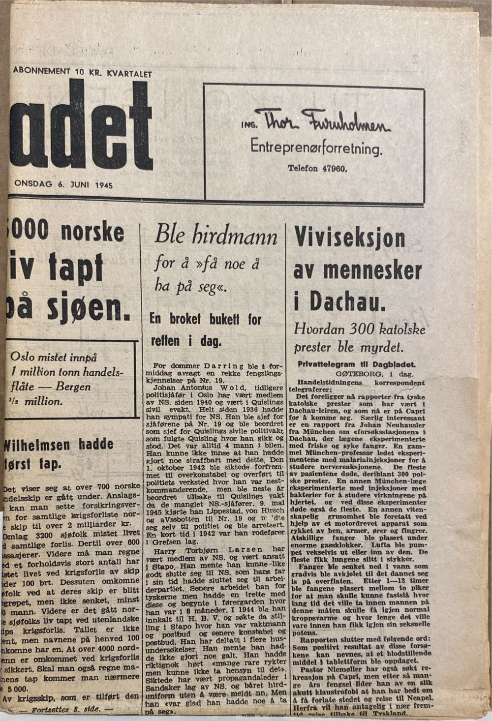 Dagbladet (H)  (June) magazine collectible - Main Image 2