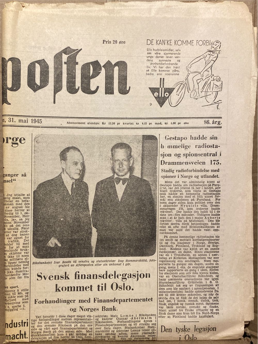 Aftenposten (H)  (May) magazine collectible - Main Image 2