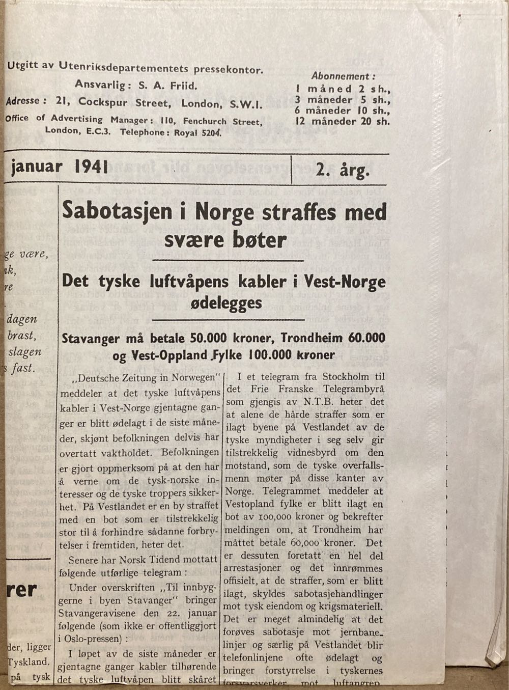 Norsk Tidend (H)  (January) magazine collectible - Main Image 2