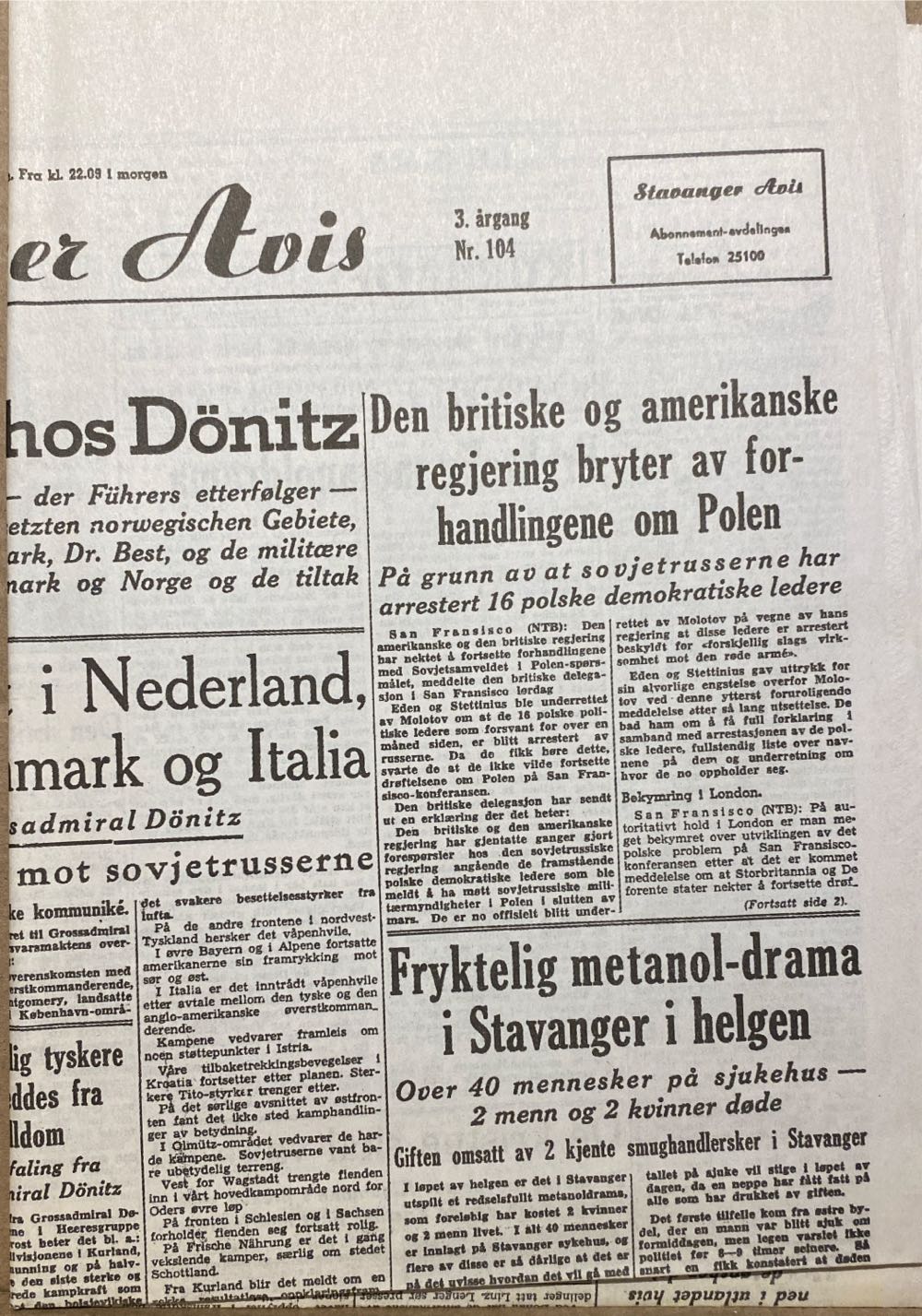 Stavanger Avis (H)  (May) magazine collectible - Main Image 2