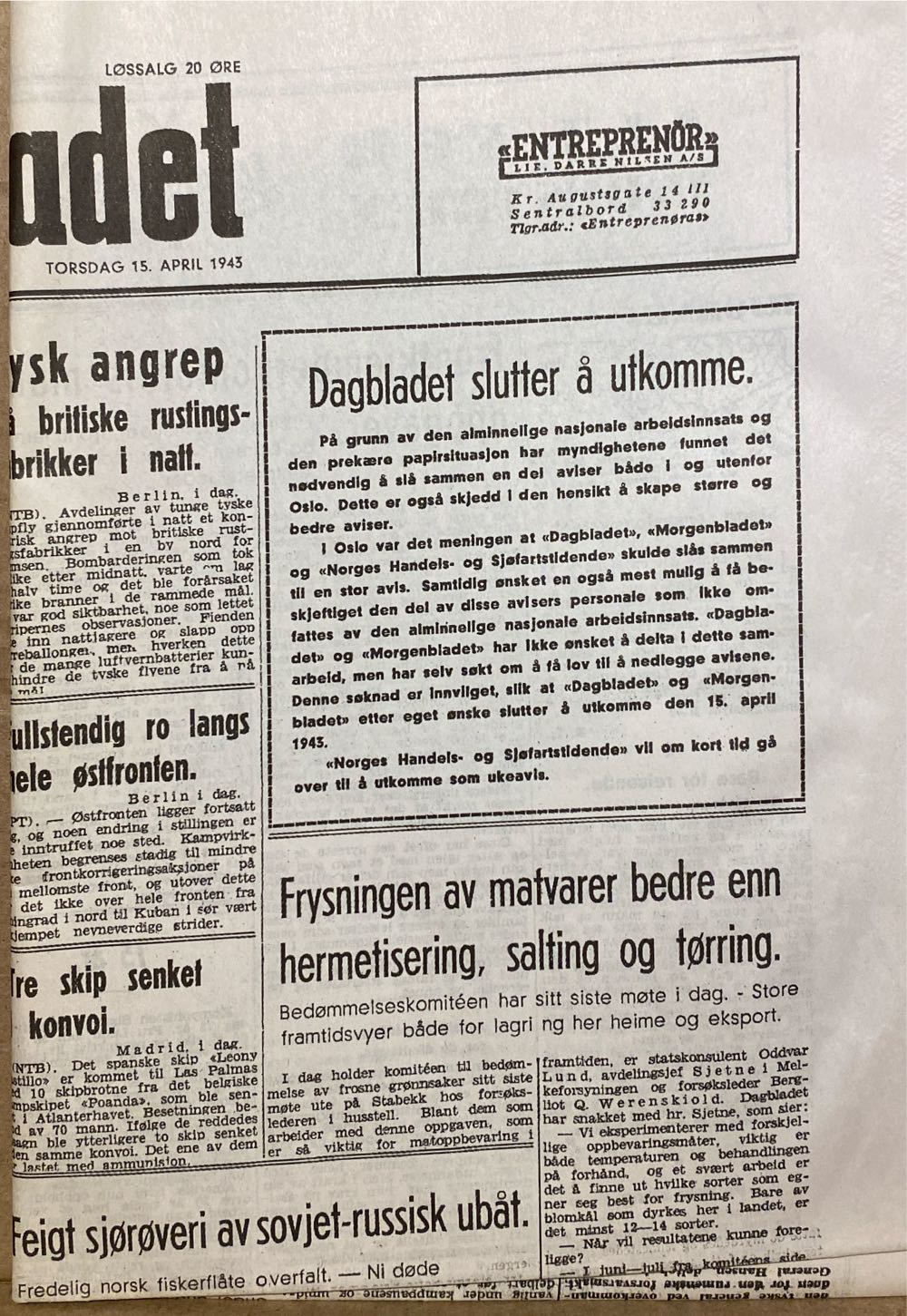 Dagbladet (H)  (April) magazine collectible - Main Image 2