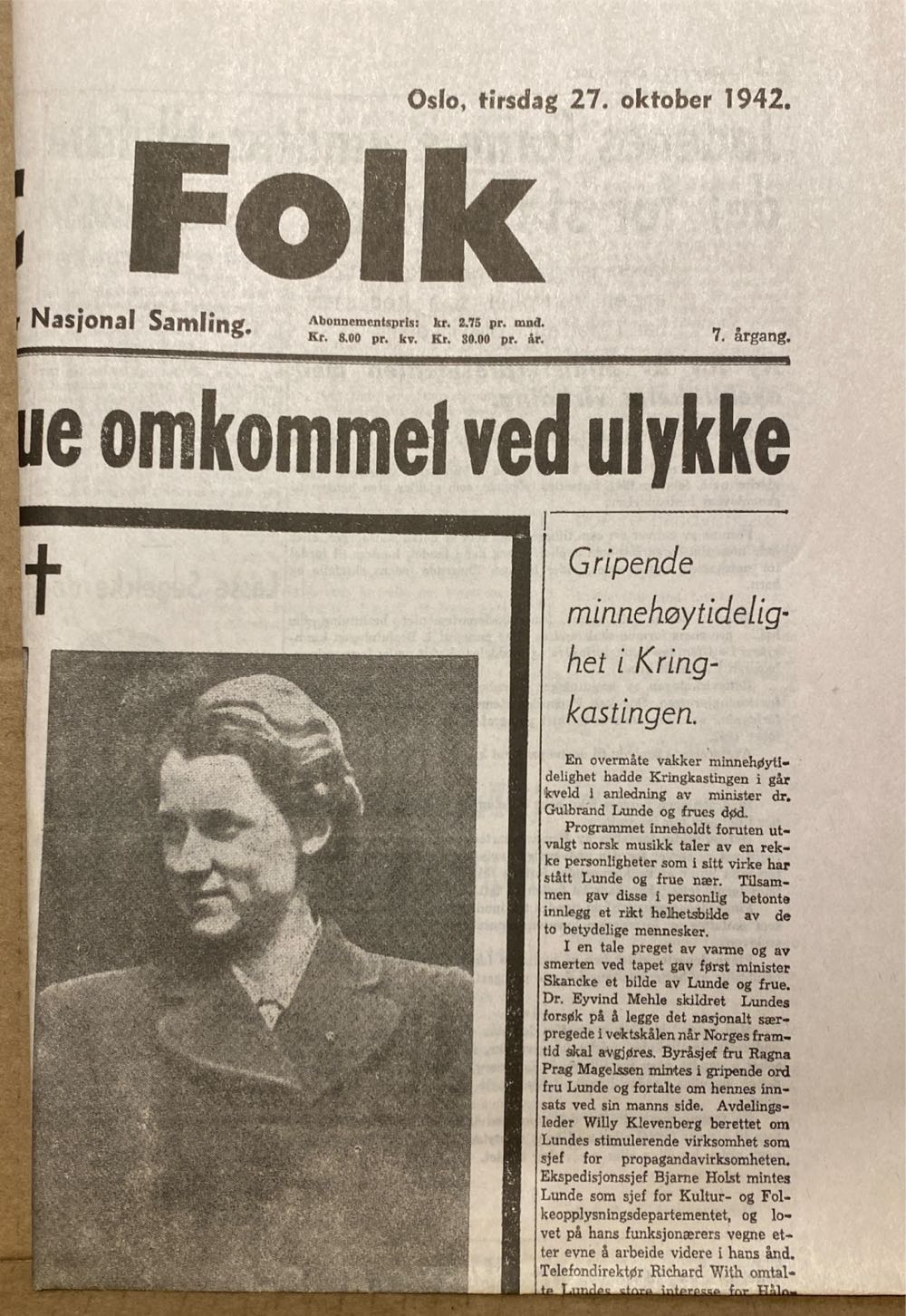 Fritt Folk (H)  (October) magazine collectible - Main Image 2