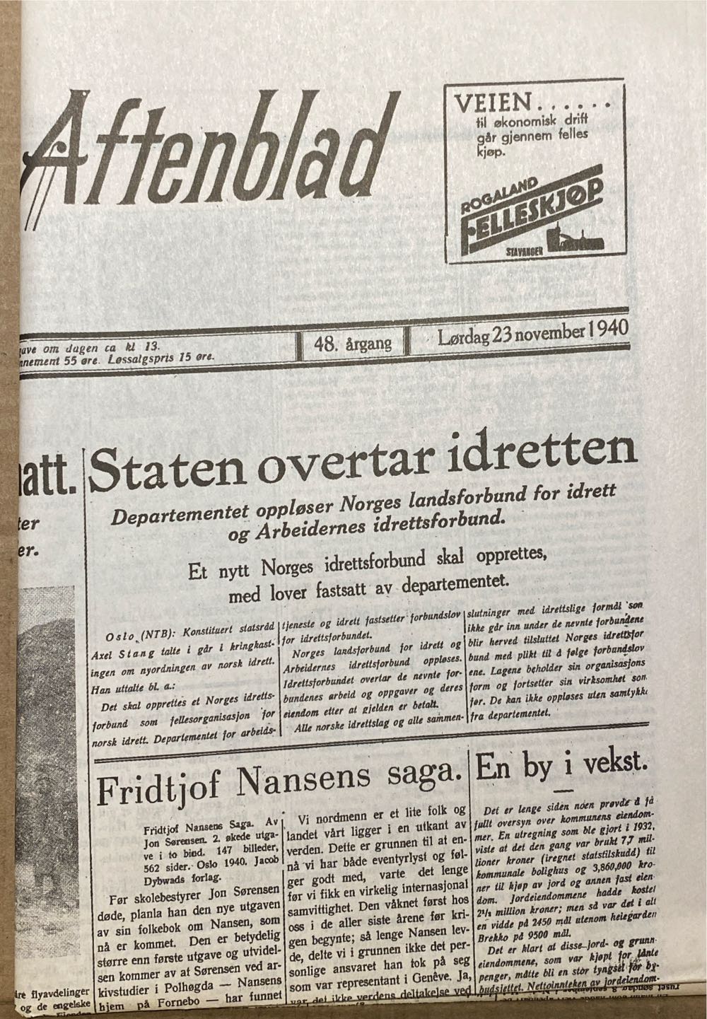 Stavanger Aftenblad (H)  (November) magazine collectible - Main Image 2