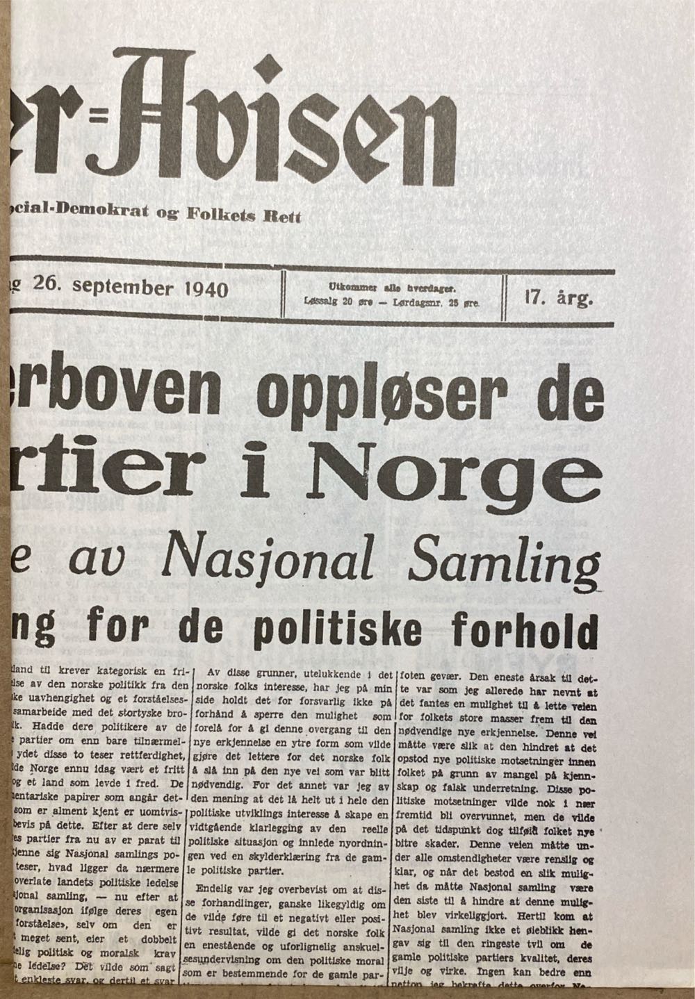 Arbeider-Avisen (H)  (September) magazine collectible - Main Image 2