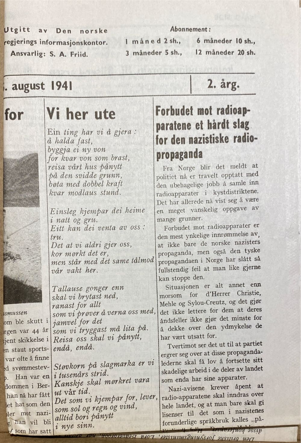 Norsk Tidend (H)  (August) magazine collectible - Main Image 2