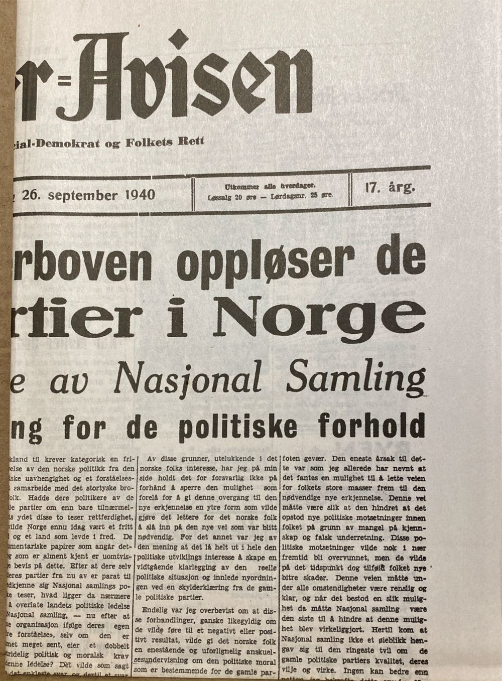 Arbeider-Avisen (H)  (September) magazine collectible - Main Image 2