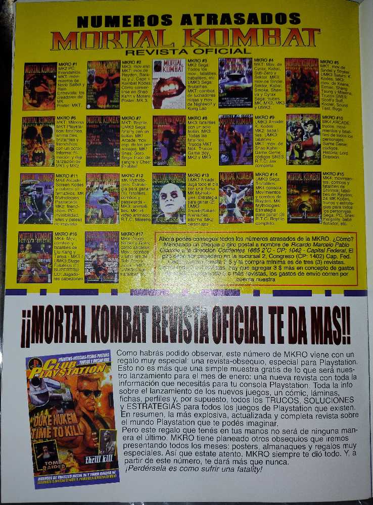 Mortal Kombat Revista Oficial Año 2 #19  magazine collectible - Main Image 2
