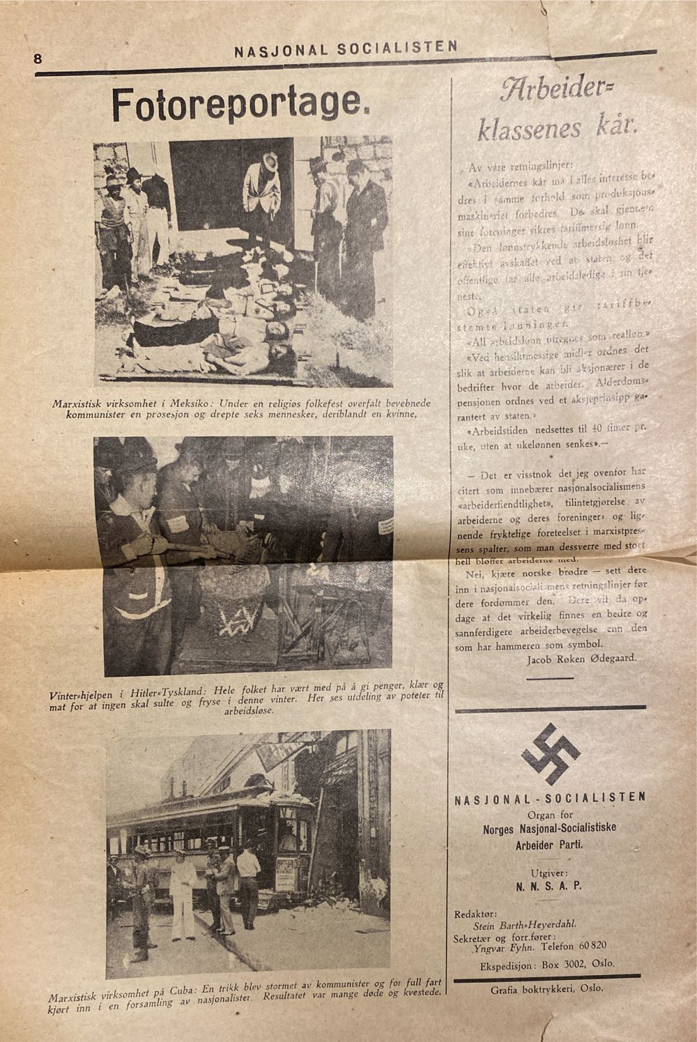 Nasjonal-sosialisten (H)  (January) magazine collectible - Main Image 2