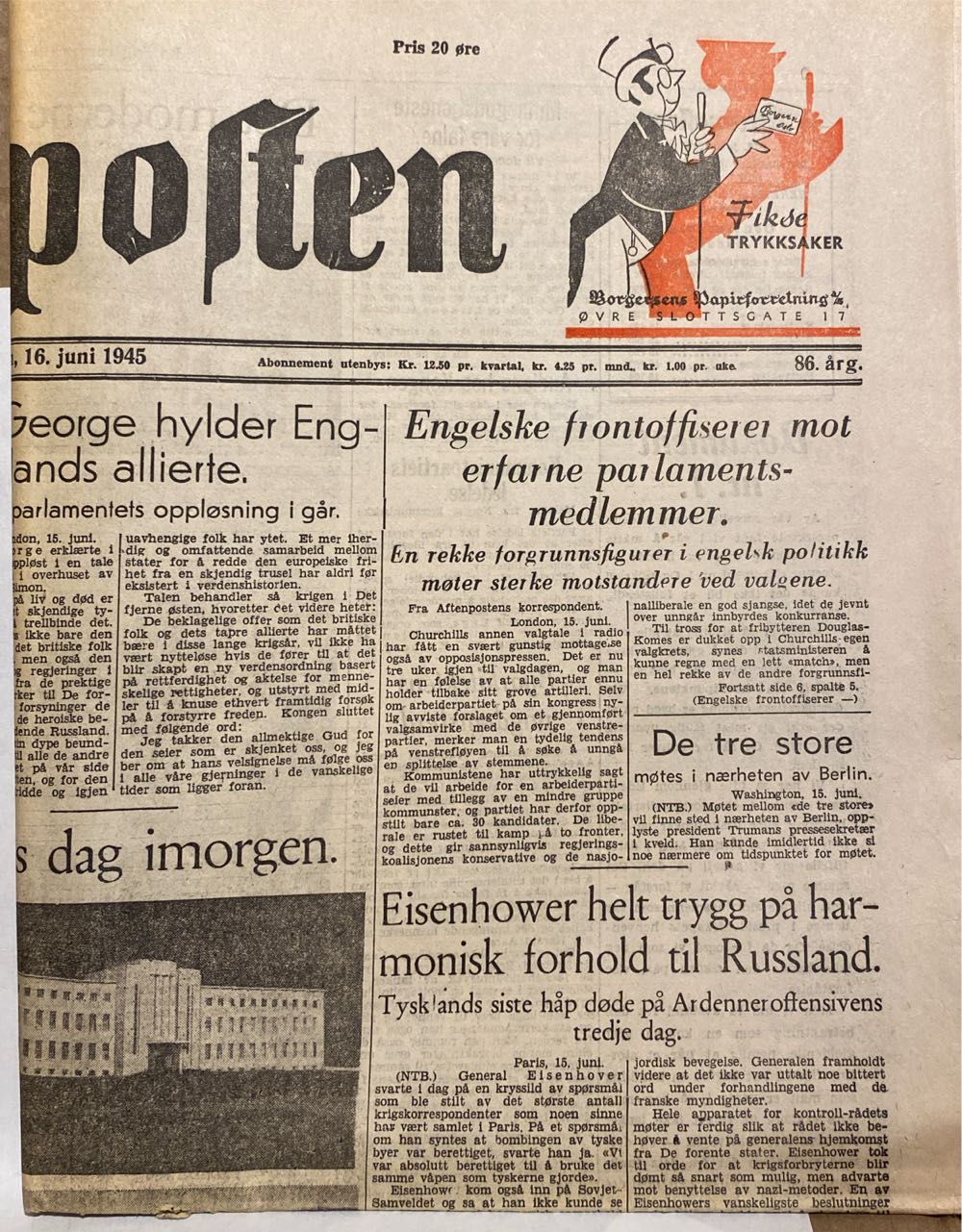 Aftenposten (H)  (June) magazine collectible - Main Image 2