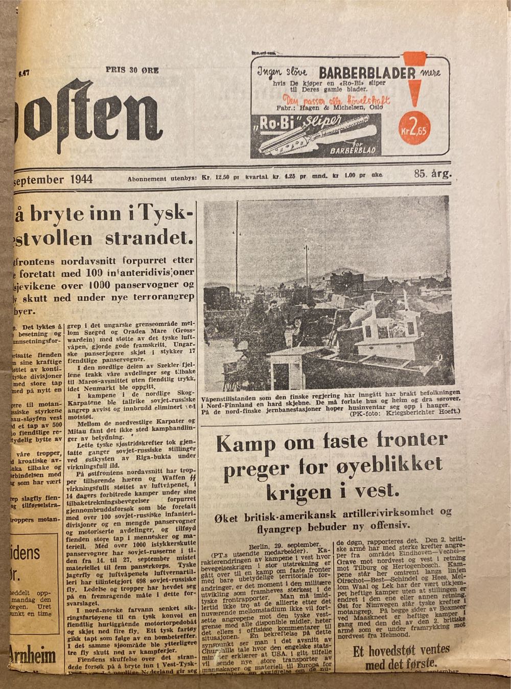 Aftenposten (H)  (September) magazine collectible - Main Image 2