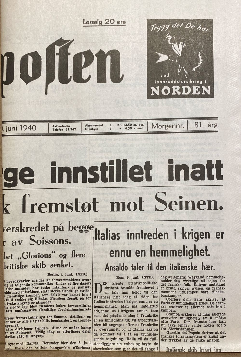 Aftenposten (H)  (June) magazine collectible - Main Image 2