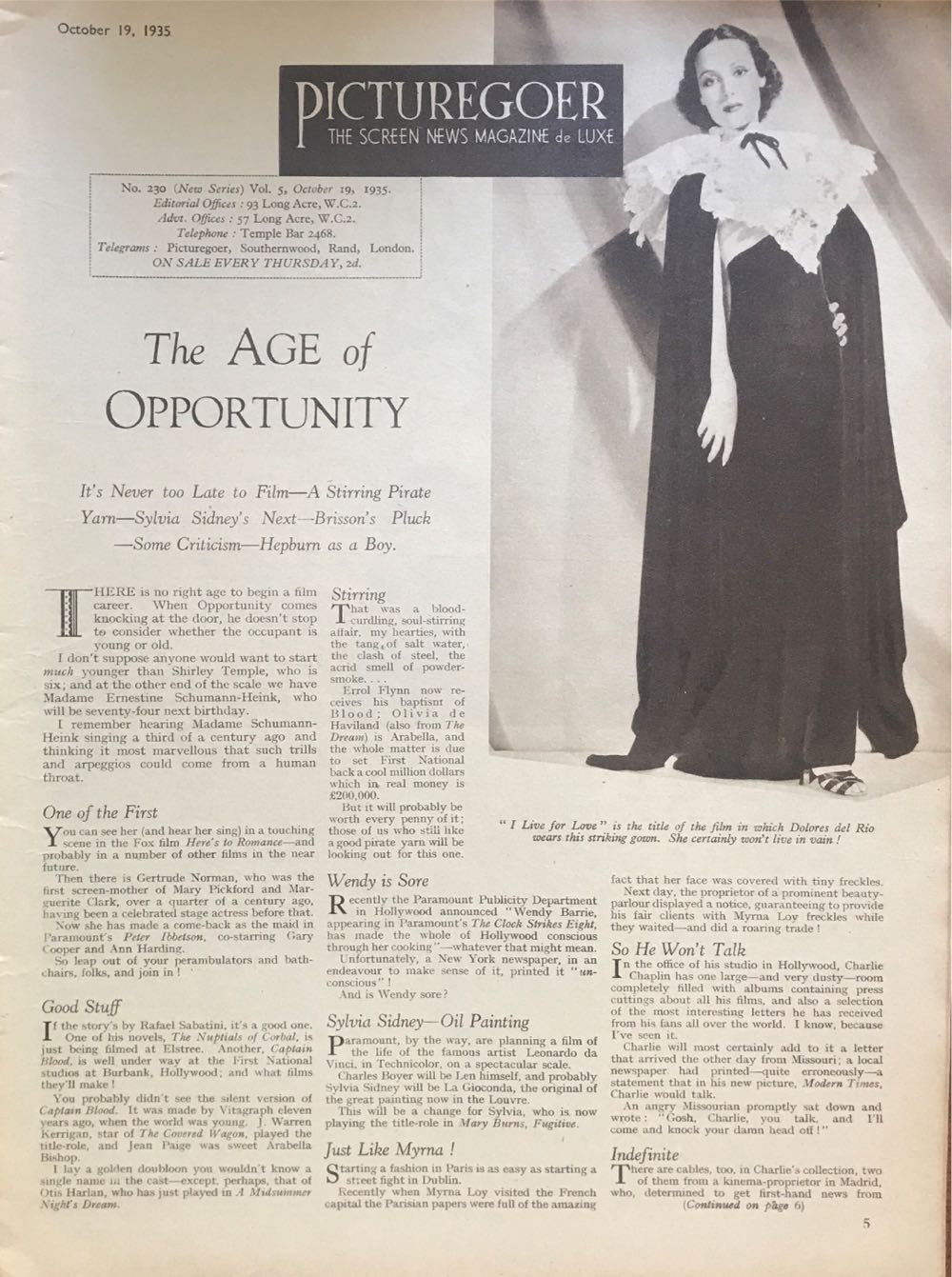 Picturegoer  (October) magazine collectible - Main Image 2