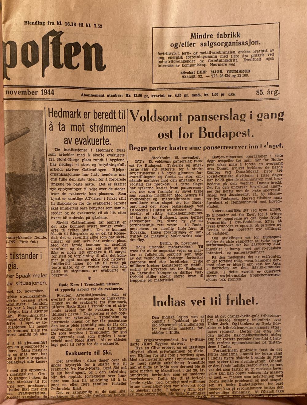 Aftenposten (H)  (November) magazine collectible - Main Image 2