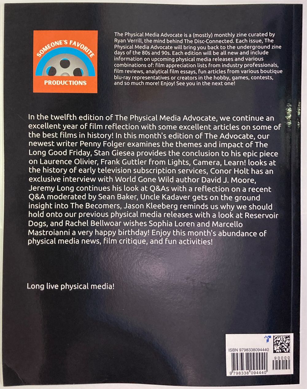 The Physical Media Advocate  (September) magazine collectible [Barcode 979833809444090000] - Main Image 2