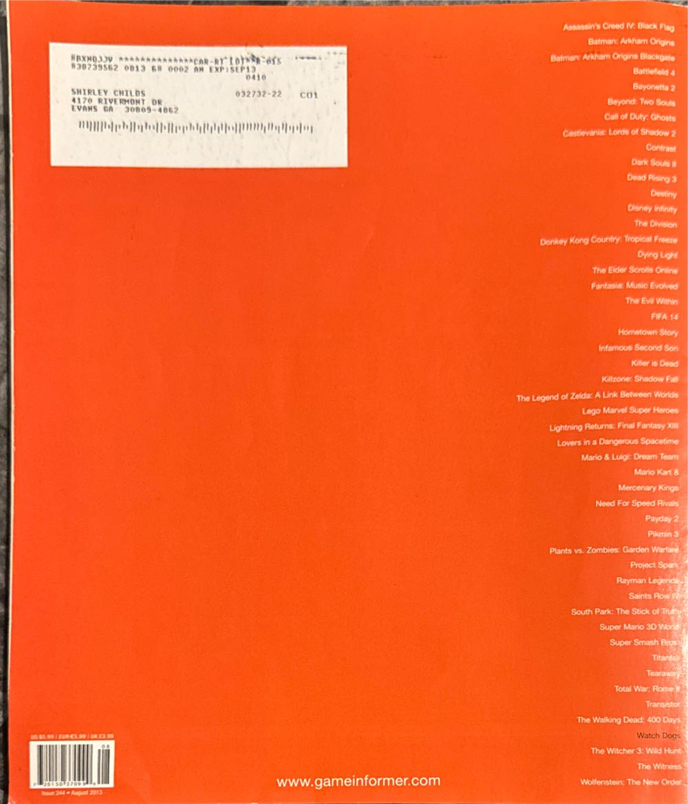 Game Informer 244 (Cover 2 Of 5)  (August) magazine collectible - Main Image 2