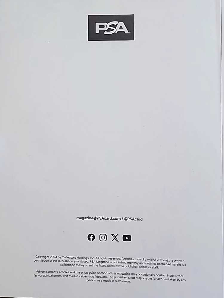 2024 PSA MAGAZINE  (June) magazine collectible - Main Image 2