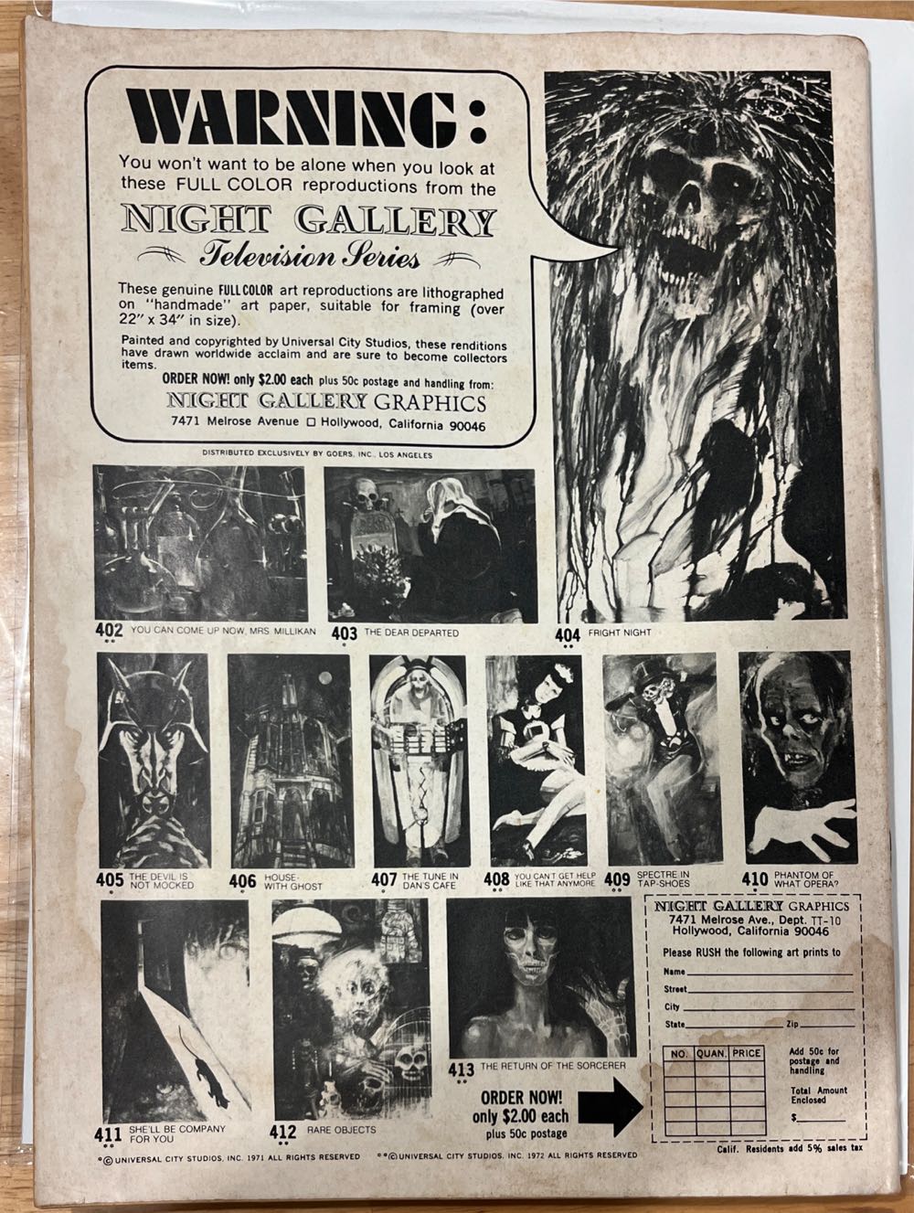 Terror Tales  (October) magazine collectible - Main Image 2