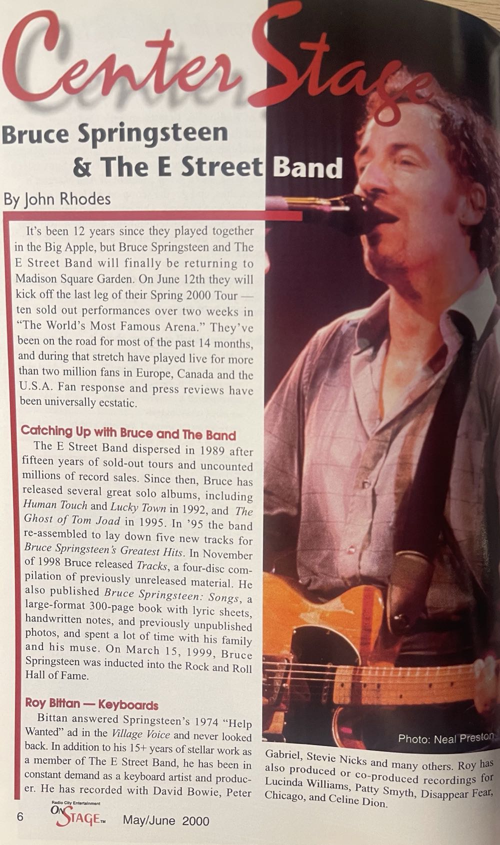 Onstage   (May) magazine collectible - Main Image 2