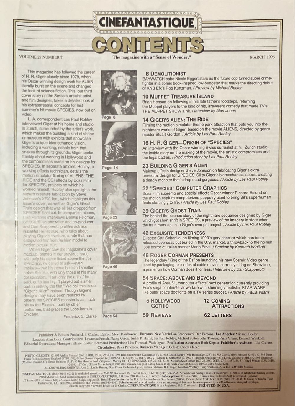 Cinefantastique  (March) magazine collectible [Barcode 03320500009403] - Main Image 3