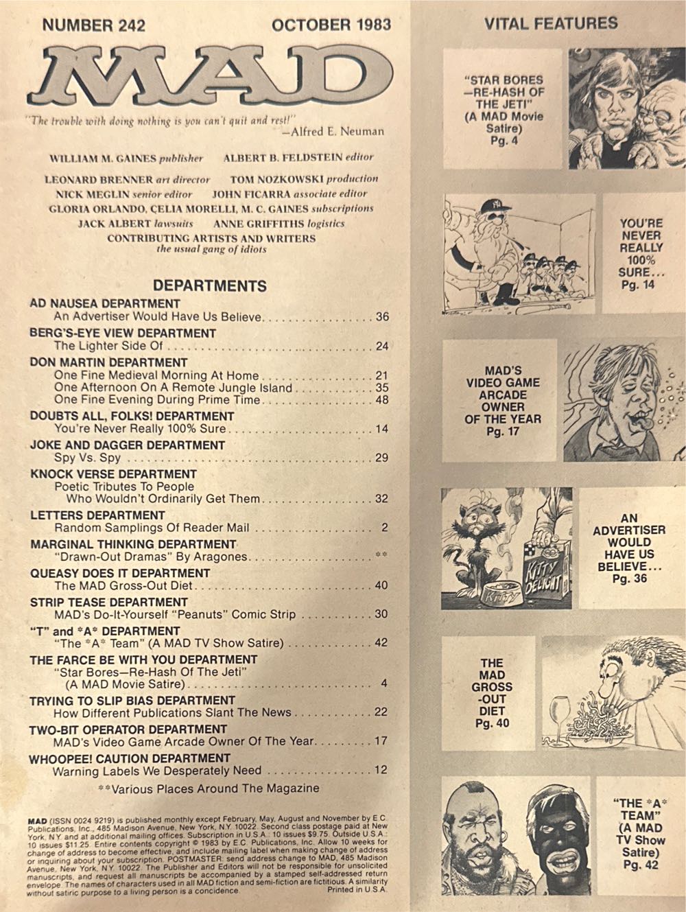 Mad Magazine  (October) magazine collectible [Barcode 07098933230010] - Main Image 3