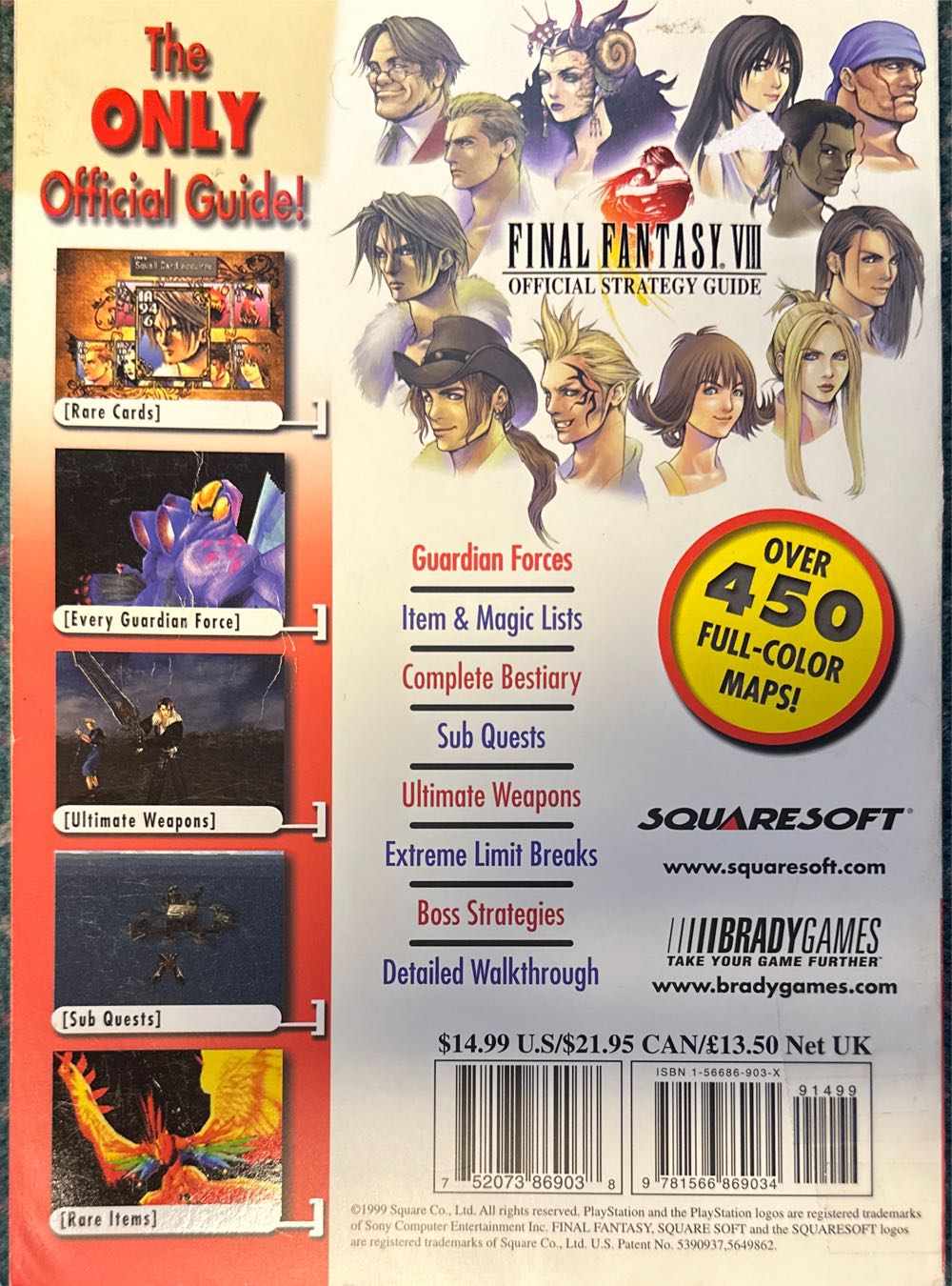 Guide Brady Games Final Fantasy Viii 8 Official Strategy Guide Squaresoft Rare Playstation Sony 8 Bradygames Ps1 Tattoos  magazine collectible [Barcode 752073869038] - Main Image 2