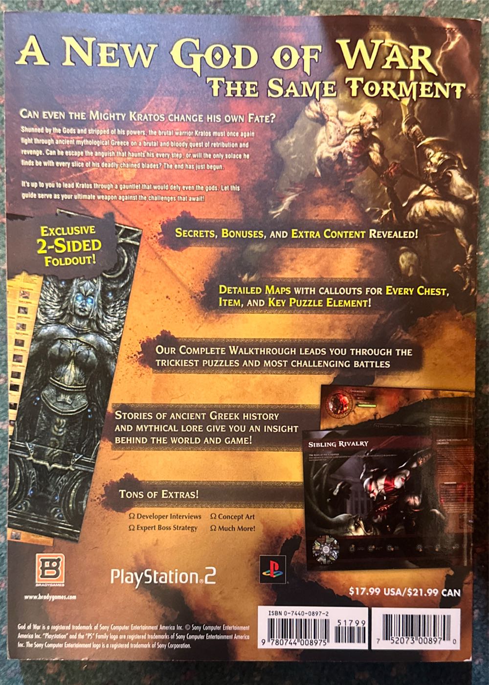 God Of War 2 Strategy Guide Includes Poster Playstation Ps2  magazine collectible [Barcode 752073008970] - Main Image 2
