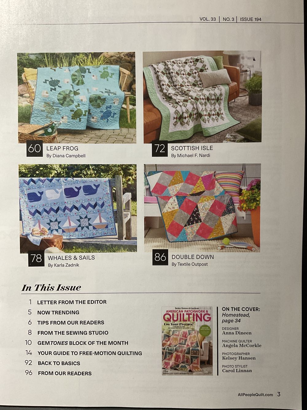 American Patchwork & Quilting  (August) magazine collectible [Barcode 070989142510] - Main Image 3