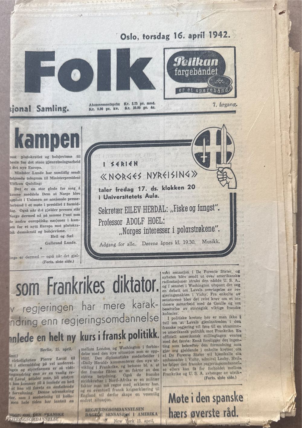 Fritt Folk (H)  (April) magazine collectible - Main Image 2