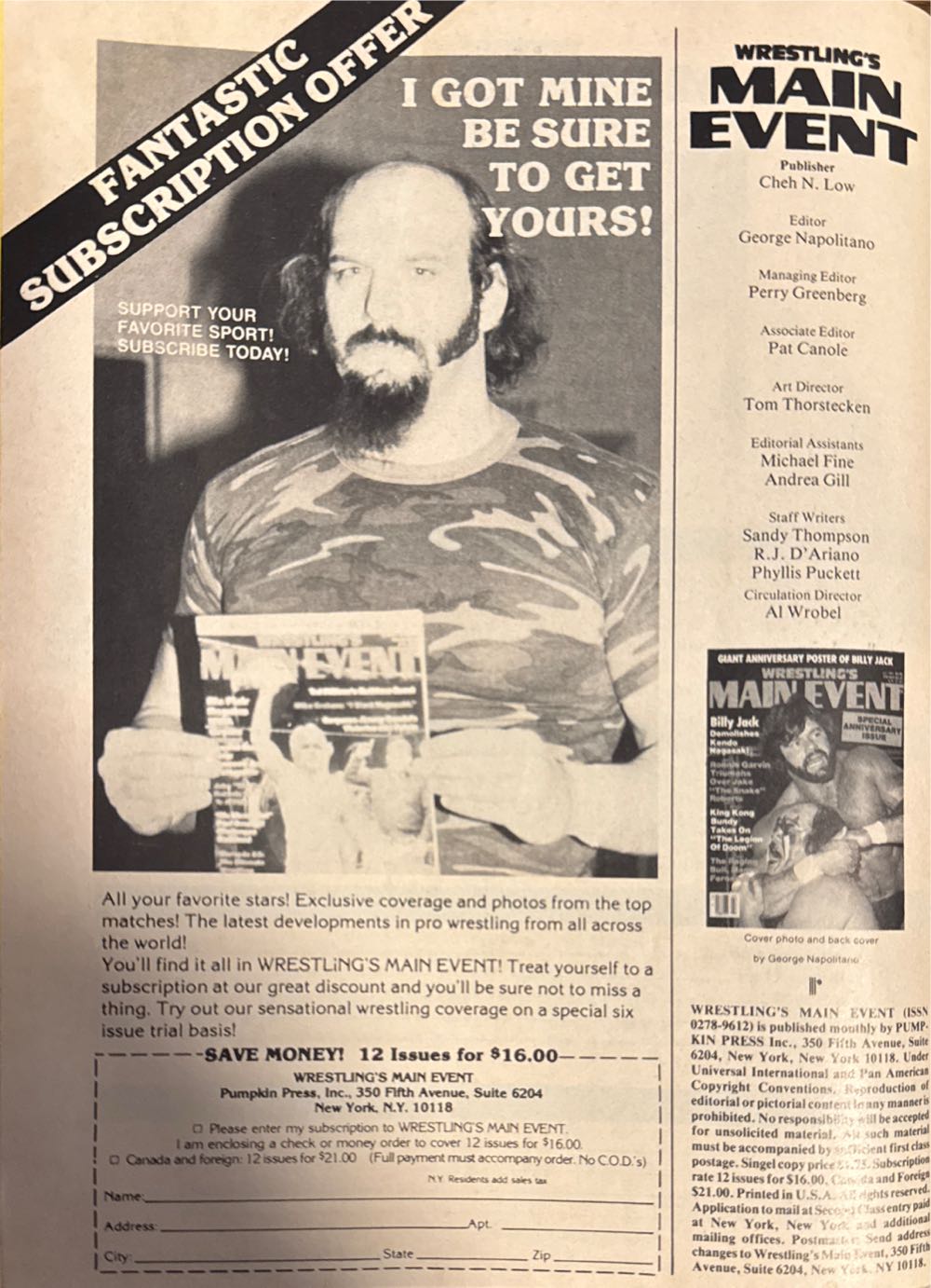 Wrestling’s Main Event  (August) magazine collectible - Main Image 2