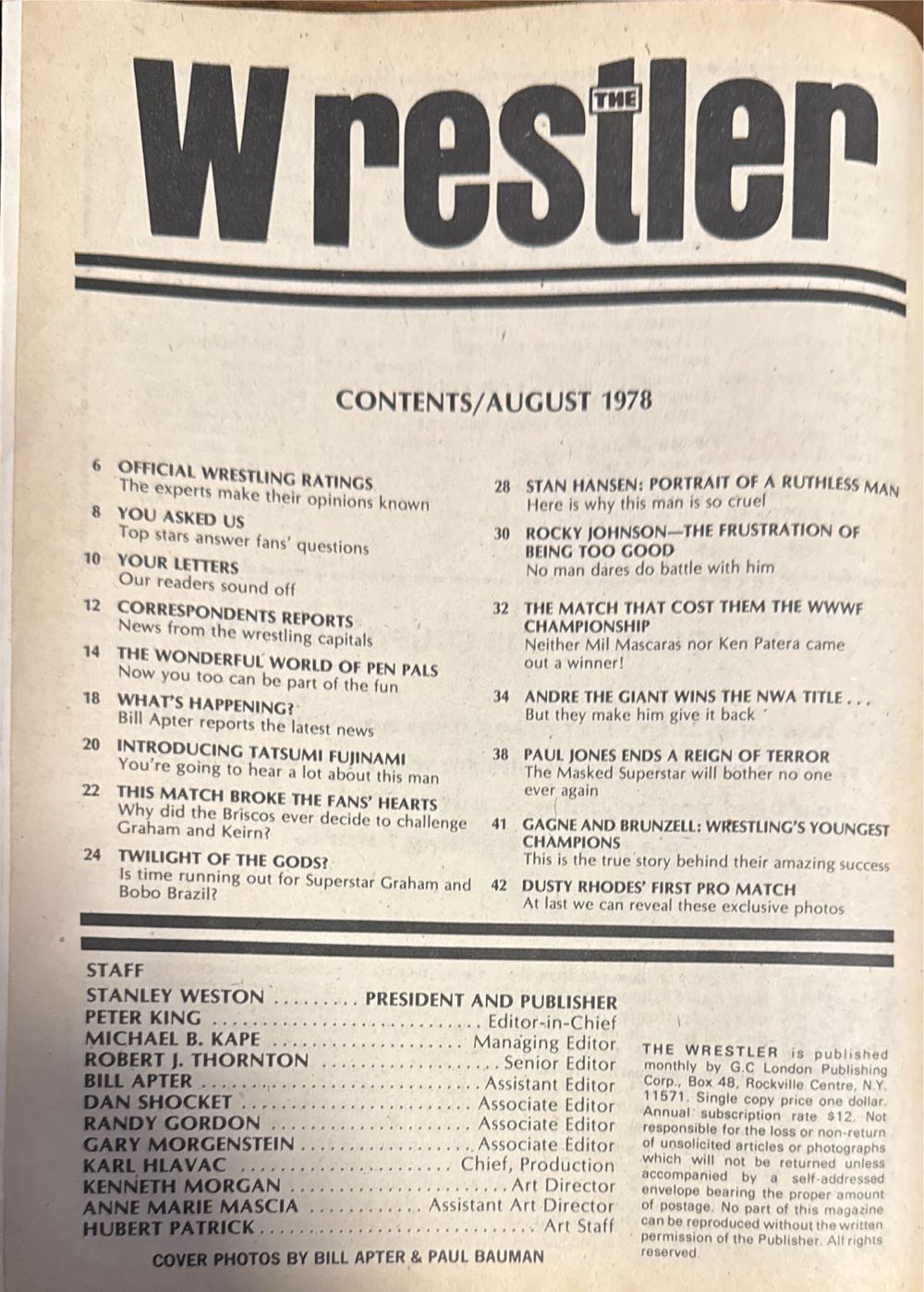 The Wrestler  (August) magazine collectible - Main Image 2