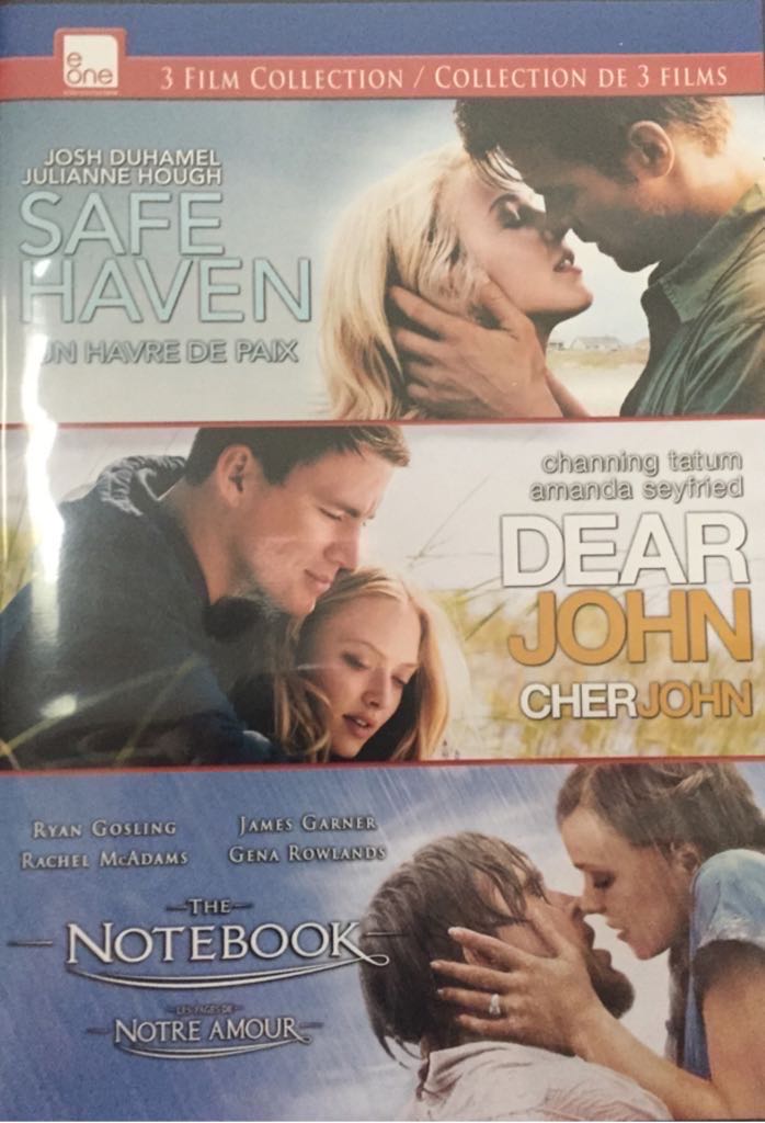 3 Movies: Safe Haven/Dear John/The Notebook