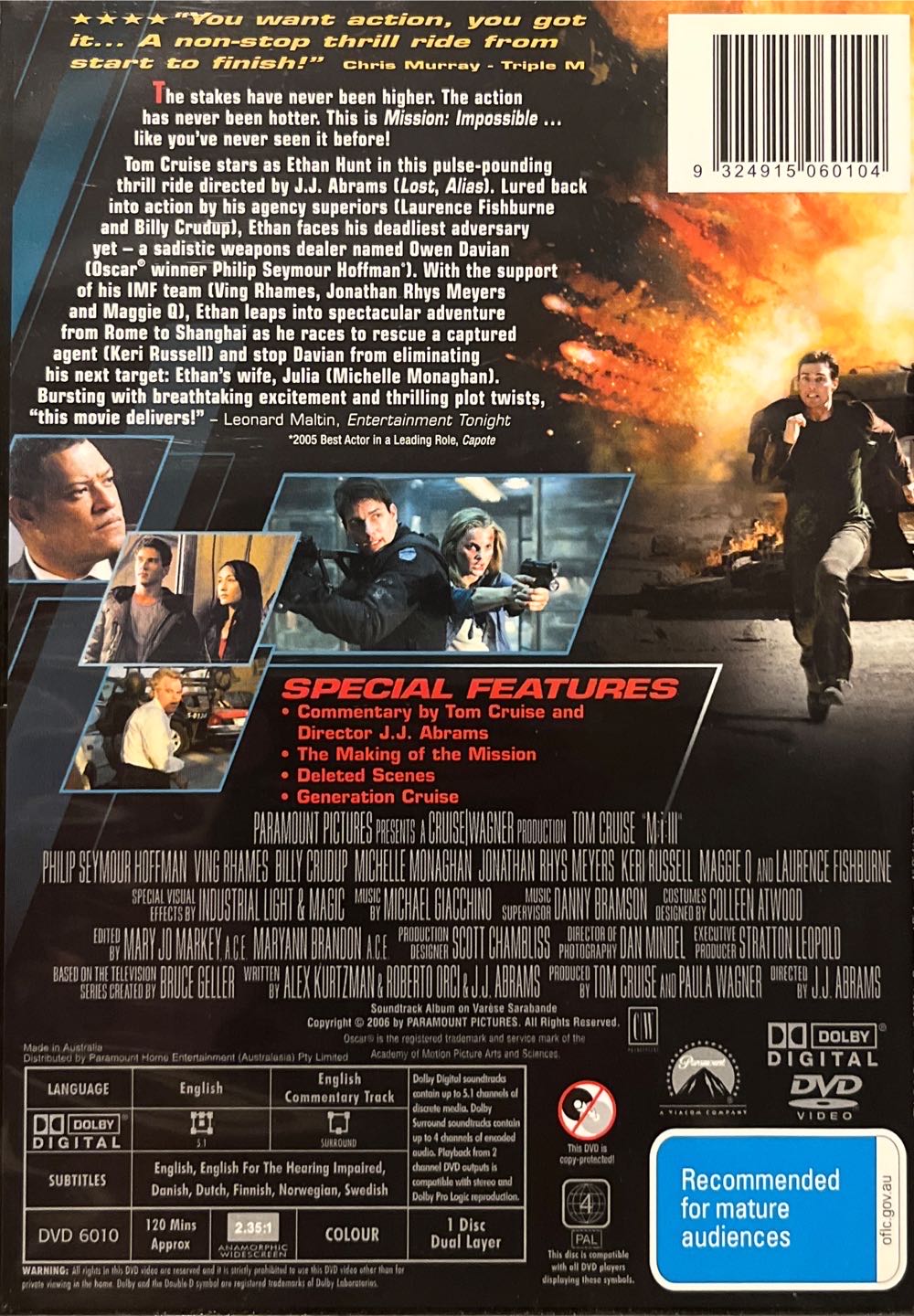 Mission Impossible 3 DVD movie collectible [Barcode 9324915060104] - Main Image 2