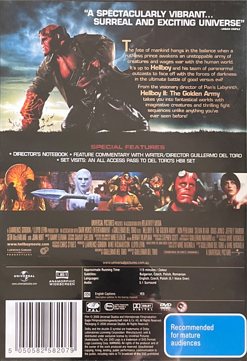 Hellboy II: The Golden Army DVD movie collectible [Barcode 5050582582079] - Main Image 2
