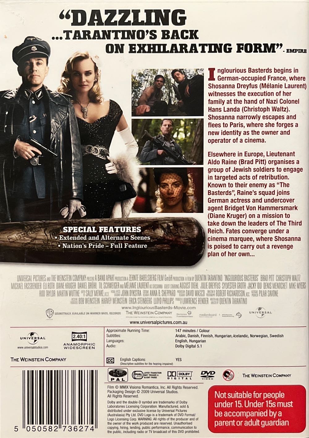 Inglourious Basterds DVD movie collectible [Barcode 5050582736274] - Main Image 2