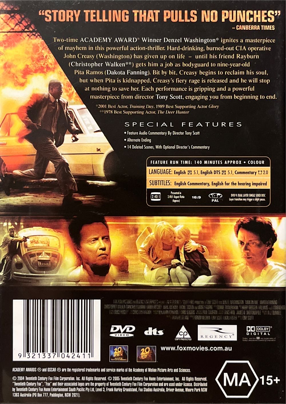 Man on Fire DVD movie collectible [Barcode 9321337042411] - Main Image 2