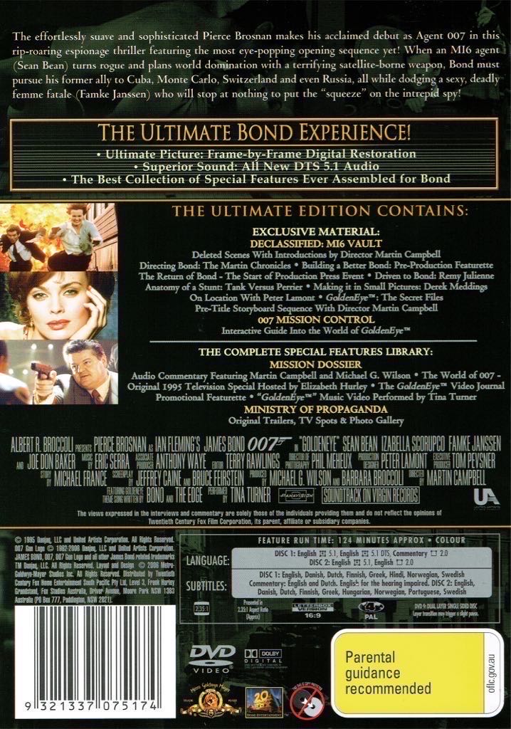GoldenEye DVD movie collectible [Barcode 9321337075174] - Main Image 2