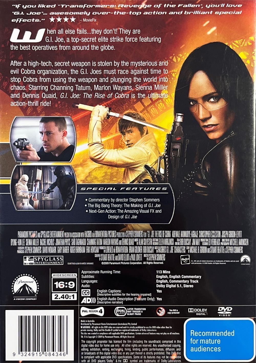 G.I. Joe: Rise Of The Cobra DVD movie collectible [Barcode 9324915084346] - Main Image 2