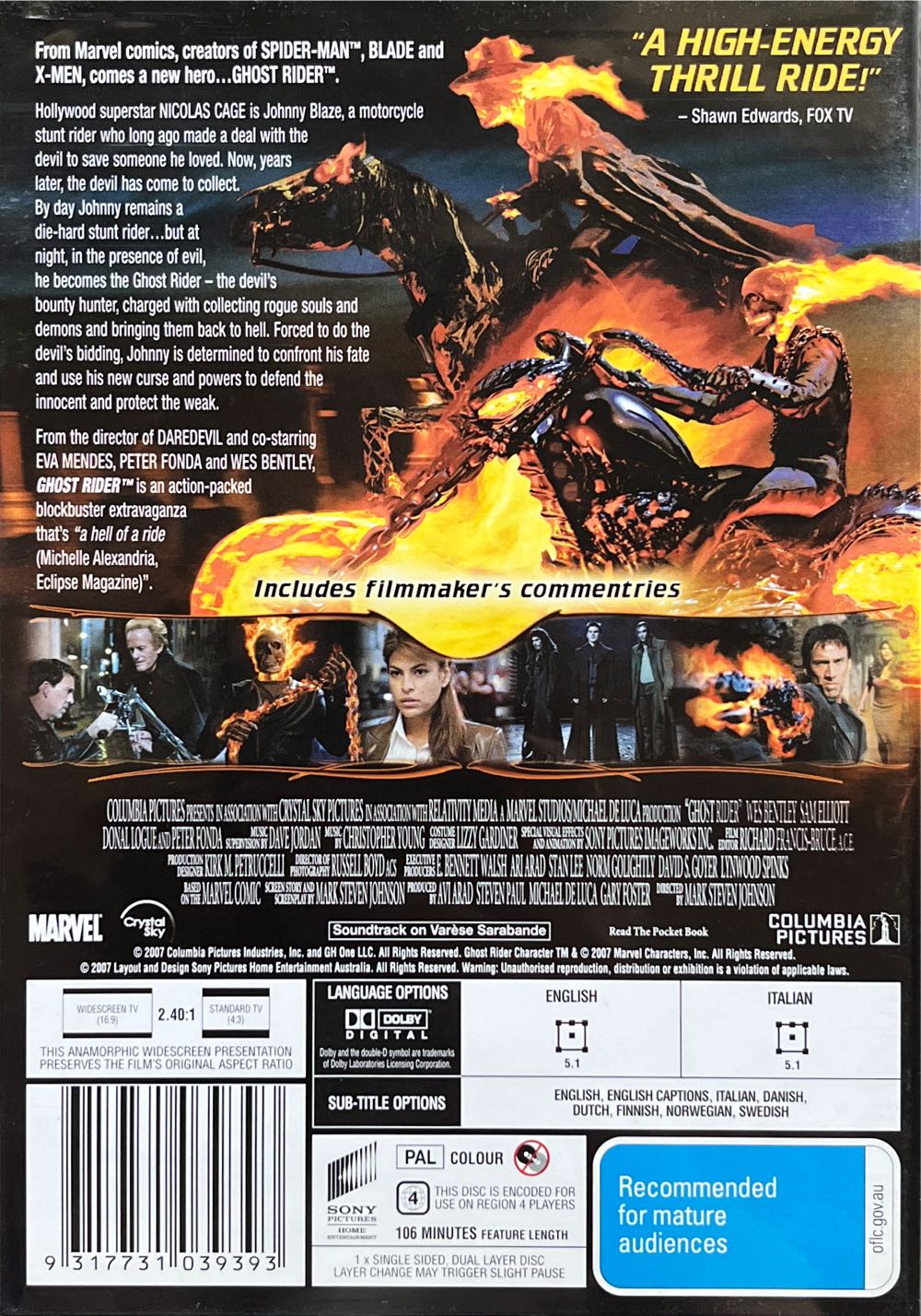 Ghost Rider DVD movie collectible [Barcode 9317731039393] - Main Image 2
