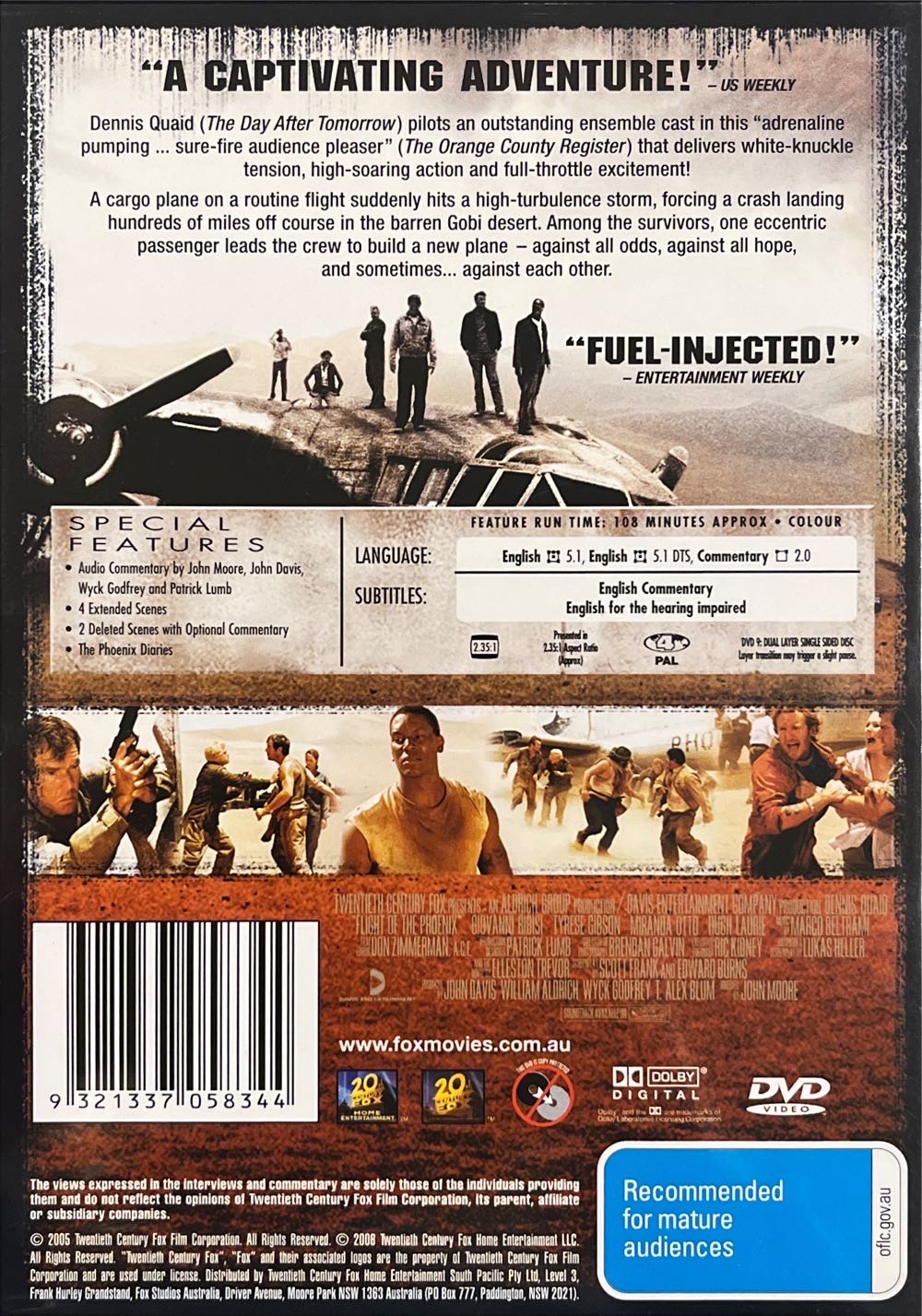Flight of the Phoenix DVD movie collectible [Barcode 9321337058344] - Main Image 2