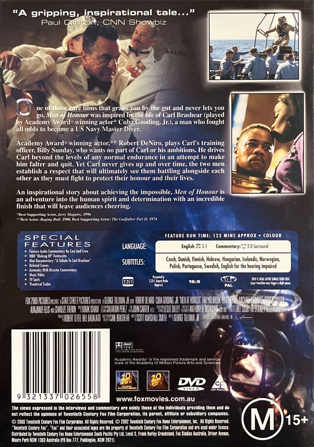 Men of Honour DVD movie collectible [Barcode 9321337026558] - Main Image 2