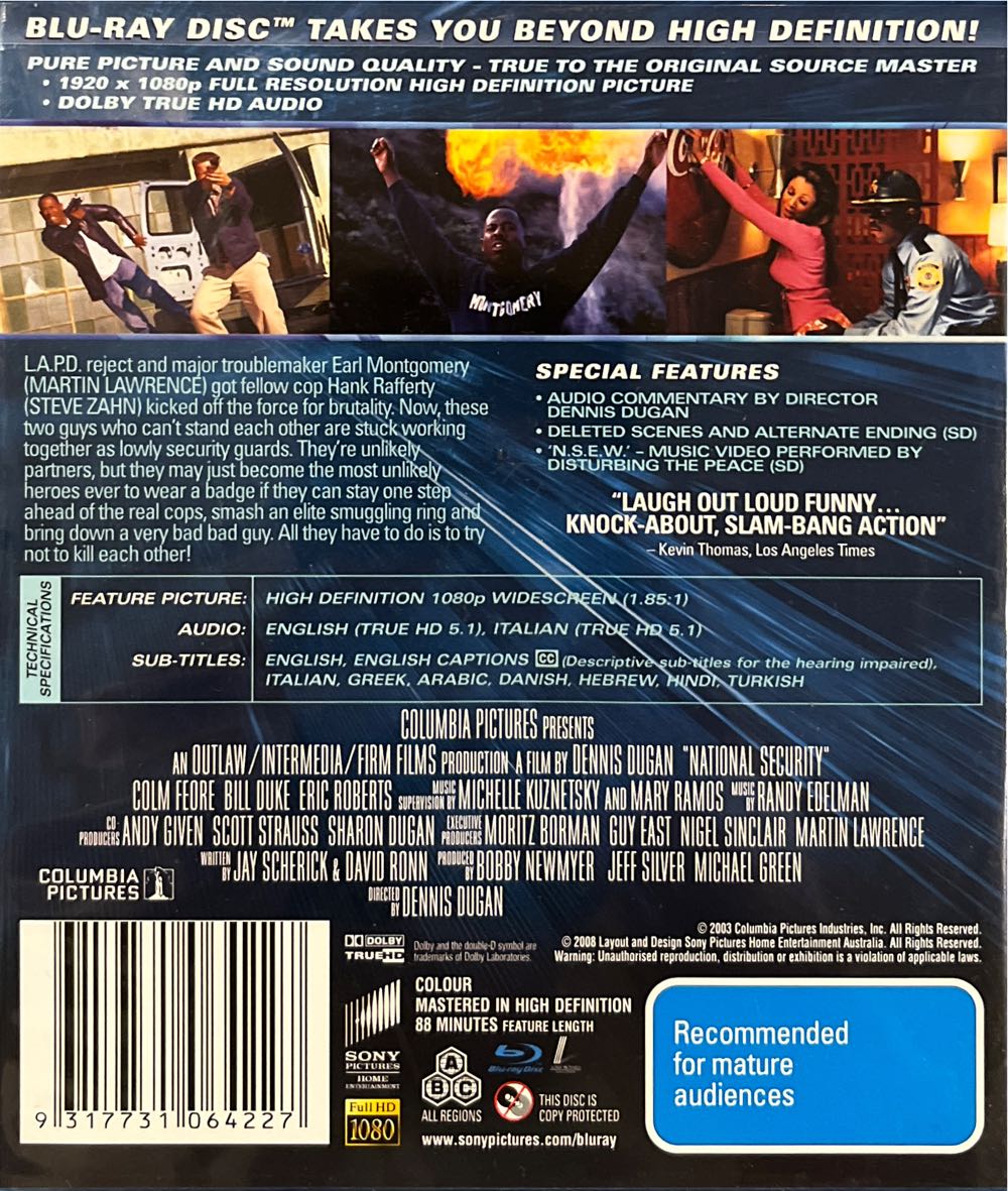National Security Blu-ray movie collectible [Barcode 9317731064227] - Main Image 2