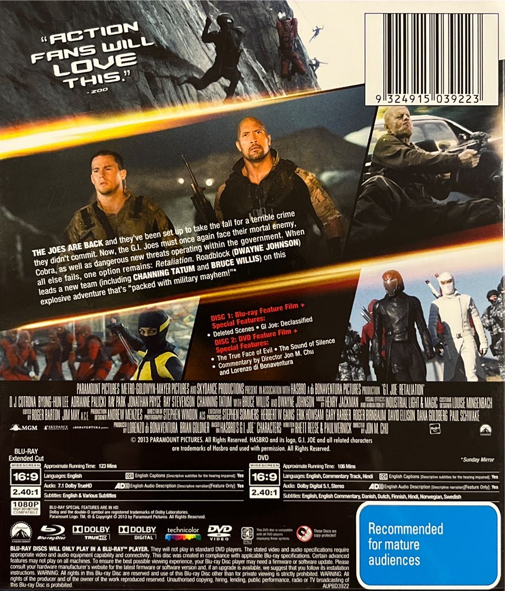 G.I. Joe: Retaliation Blu-ray movie collectible [Barcode 9324915039223] - Main Image 2