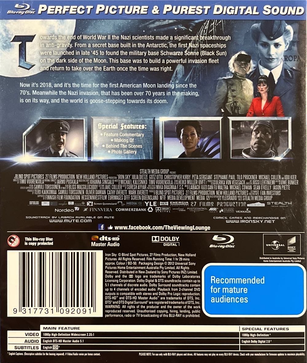 Iron Sky Blu-ray movie collectible [Barcode 9317731092091] - Main Image 2