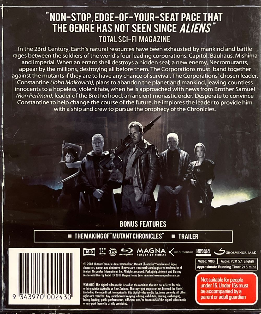 Mutant Chronicles Blu-ray movie collectible [Barcode 9343970002430] - Main Image 2