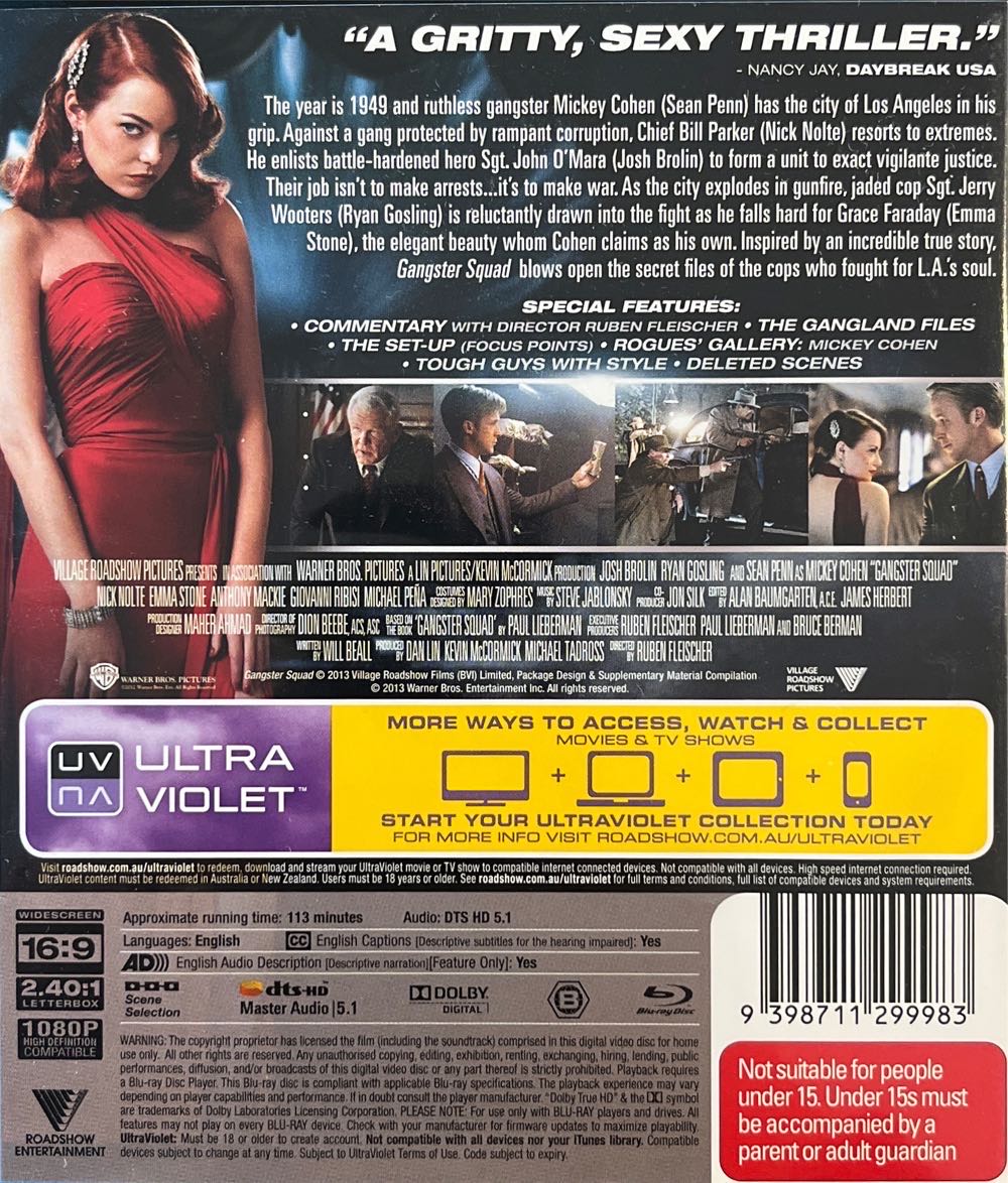 Gangster Squad Blu-ray movie collectible [Barcode 9398711299983] - Main Image 2