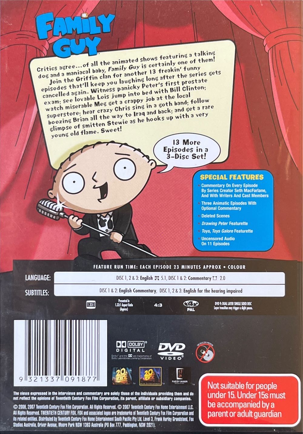 Family Guy DVD movie collectible [Barcode 9321337091877] - Main Image 2