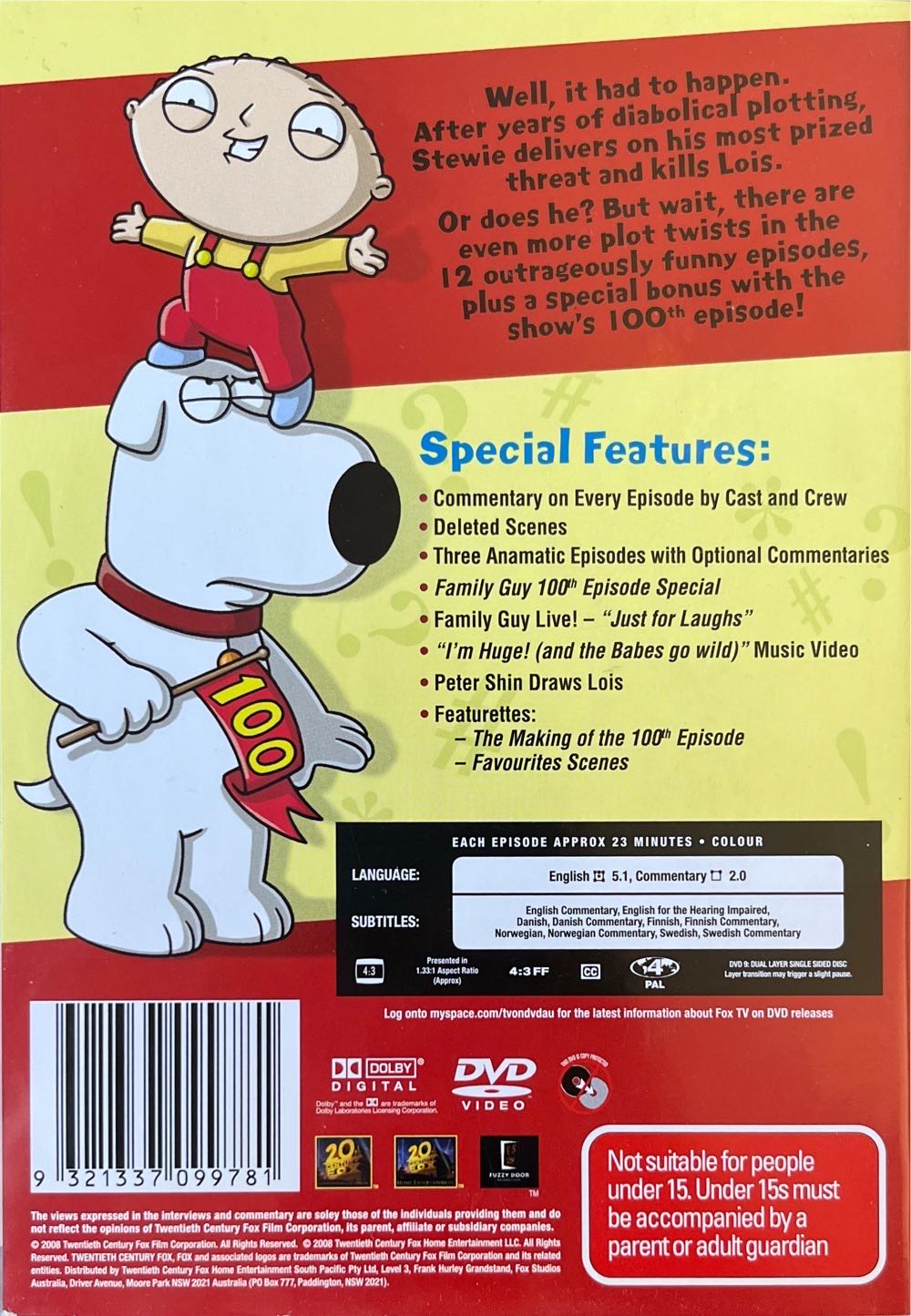 Family Guy DVD movie collectible [Barcode 9321337099781] - Main Image 2