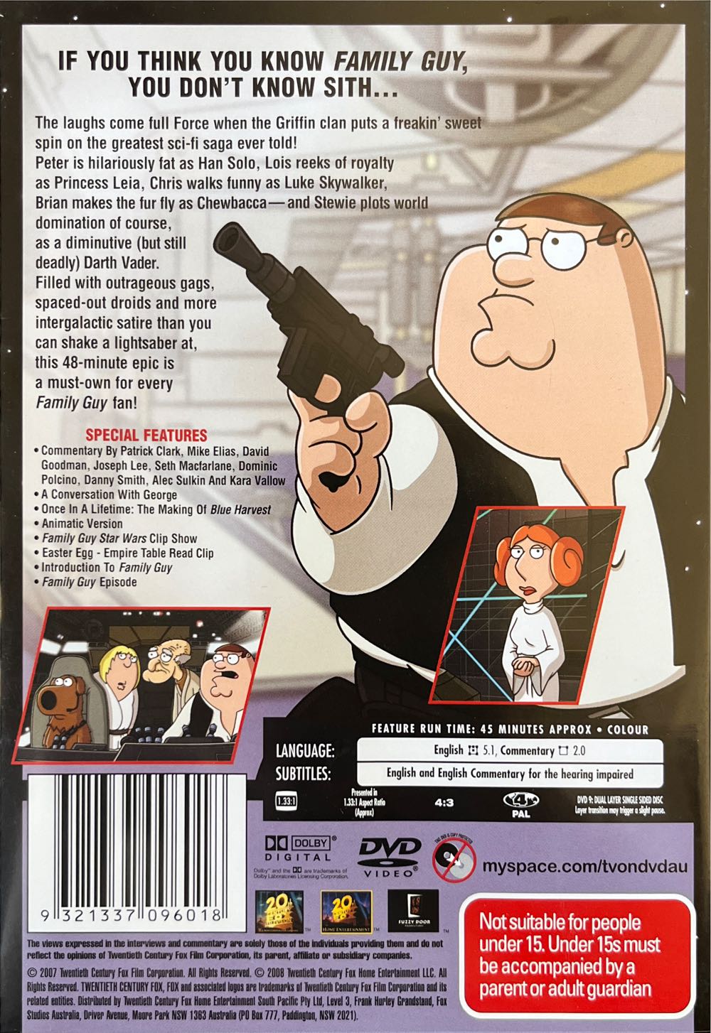 Family Guy: Blue Harvest DVD movie collectible [Barcode 9321337096018] - Main Image 2