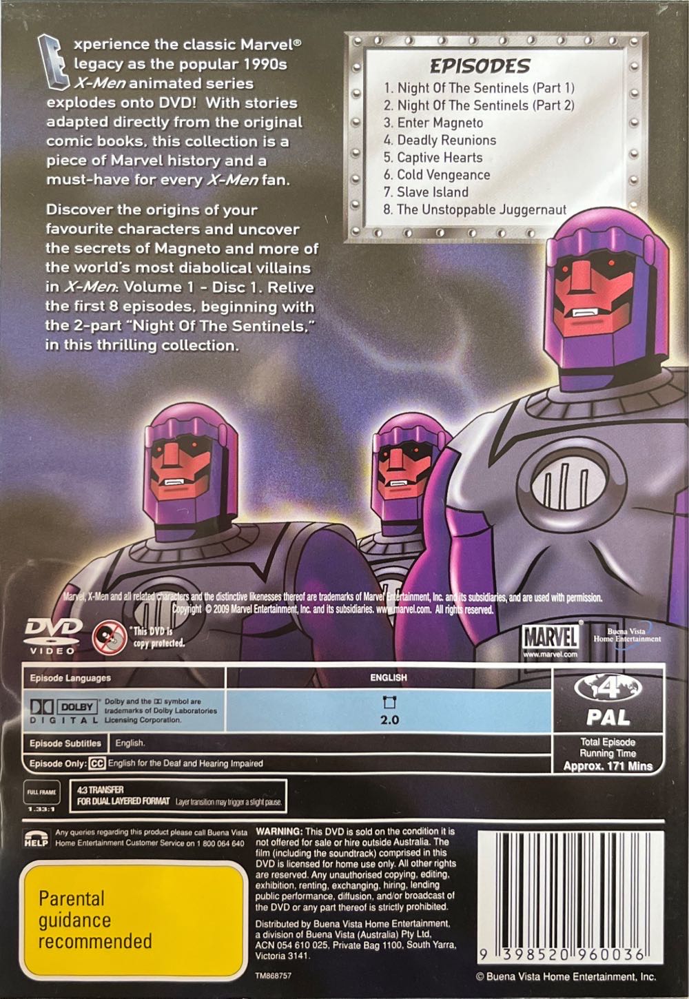 Marvel Animated: X-Men - Volume 1 (Disc 1) DVD movie collectible [Barcode 9398520960036] - Main Image 2